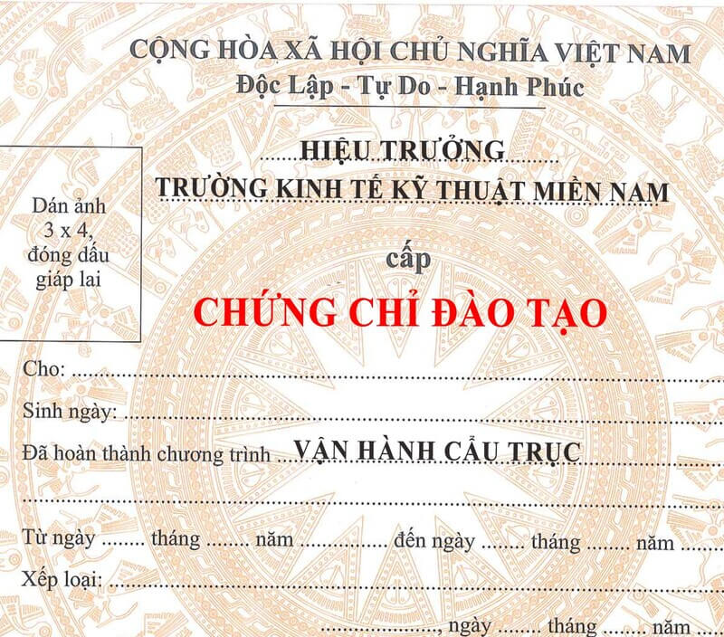 chung chi van hanh can truc