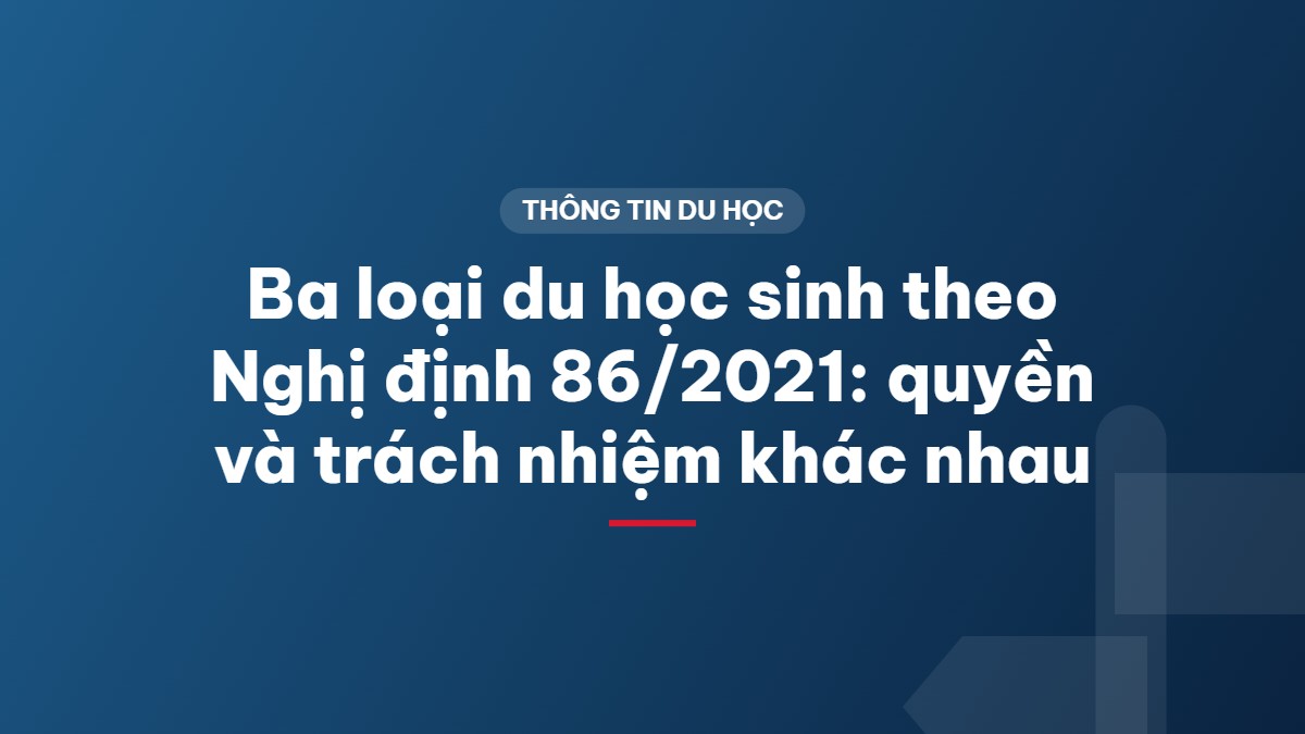Ba loại du học sinh theo Nghị định 86/2021: quyền và trách nhiệm khác nhau