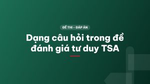 Dạng câu hỏi trong đề đánh giá tư duy TSA