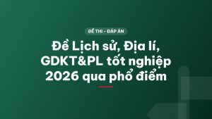 Đề Lịch sử, Địa lí, GDKT&PL tốt nghiệp 2026 qua phổ điểm