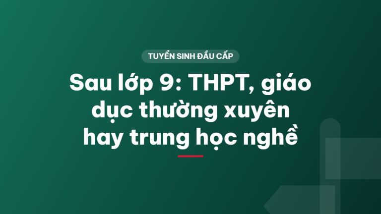 Sau lớp 9: THPT, giáo dục thường xuyên hay trung học nghề