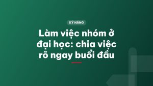 Làm việc nhóm ở đại học: chia việc rõ ngay buổi đầu
