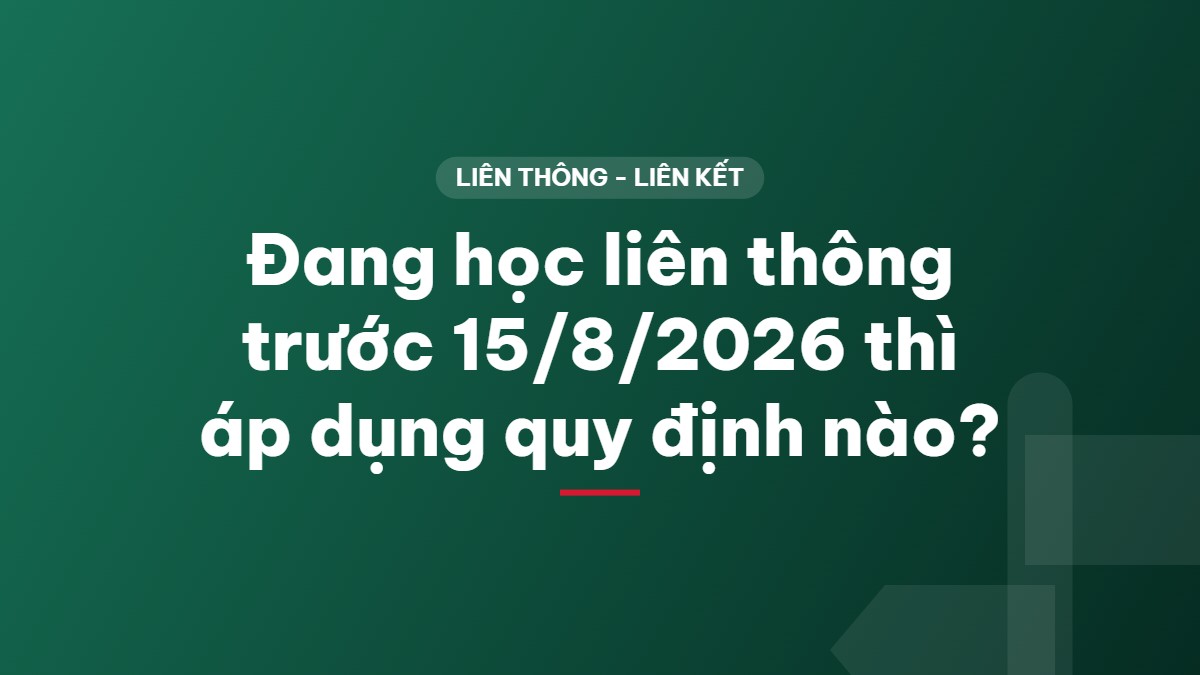 Đang học liên thông trước 15/8/2026 thì áp dụng quy định nào?