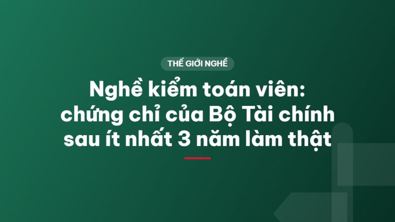 Nghề kiểm toán viên: chứng chỉ của Bộ Tài chính sau ít nhất 3 năm làm thật
