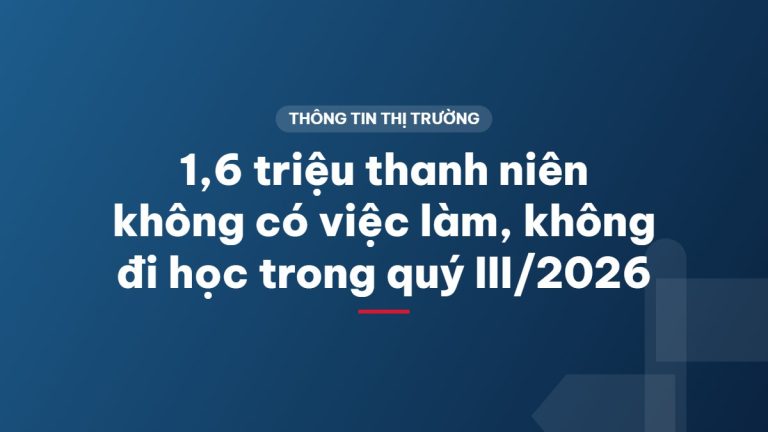1,6 triệu thanh niên không có việc làm, không đi học trong quý III/2026