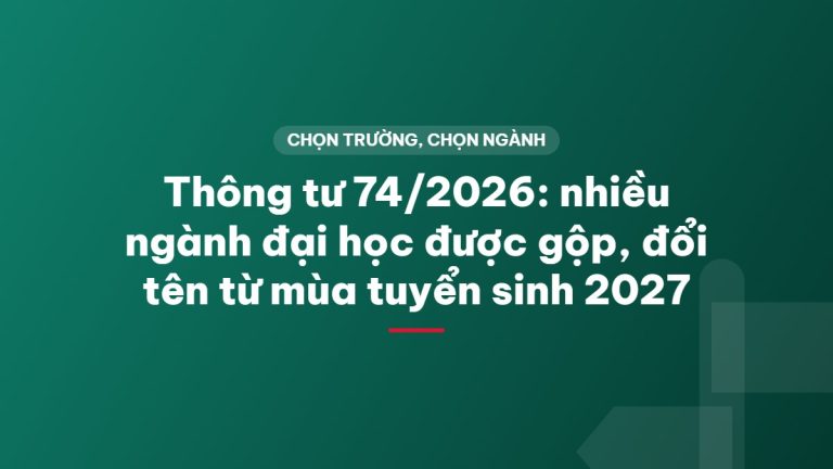 Thông tư 74/2026: nhiều ngành đại học được gộp, đổi tên từ mùa tuyển sinh 2027