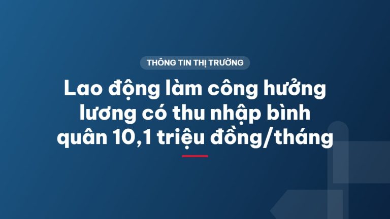 Lao động làm công hưởng lương có thu nhập bình quân 10,1 triệu đồng/tháng
