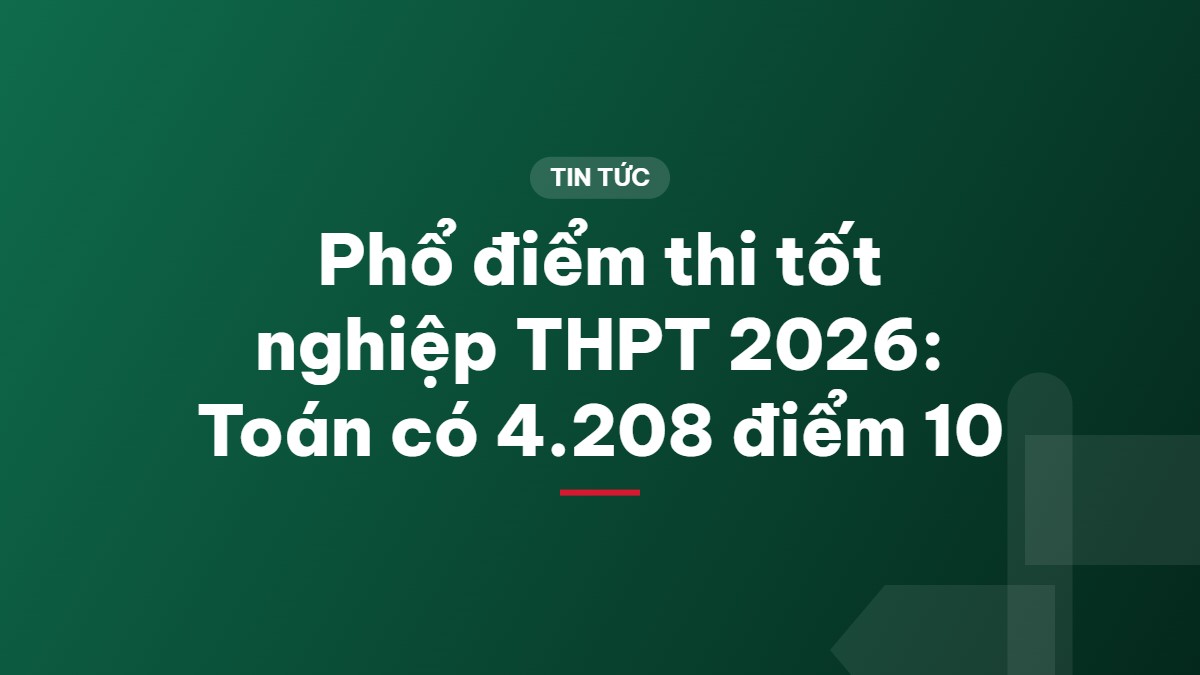 Phổ điểm thi tốt nghiệp THPT 2026: Toán có 4.208 điểm 10