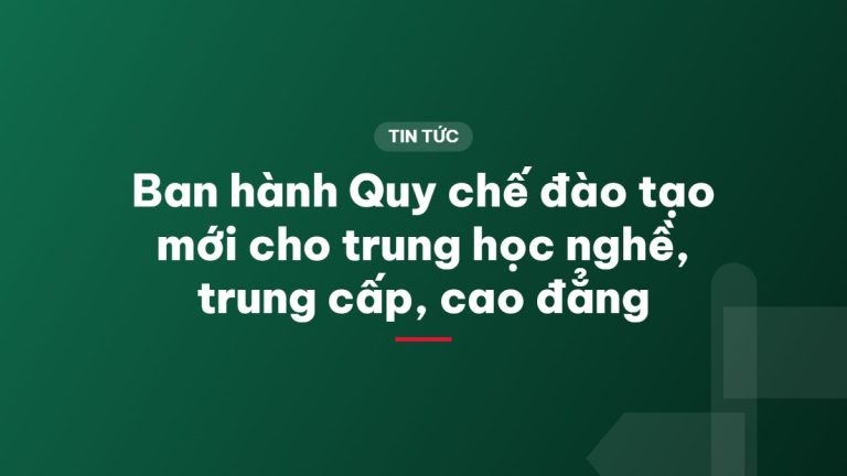 Ban hành Quy chế đào tạo mới cho trung học nghề, trung cấp, cao đẳng