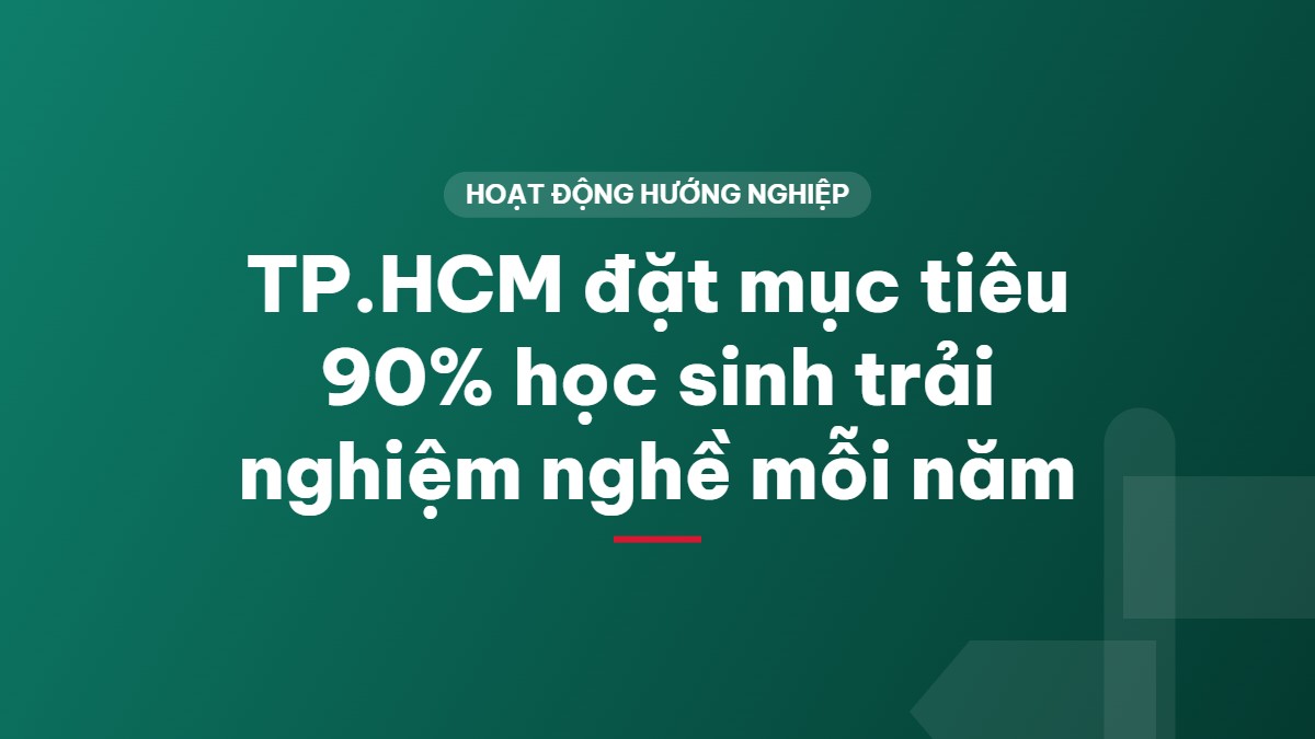 TP.HCM đặt mục tiêu 90% học sinh trải nghiệm nghề mỗi năm