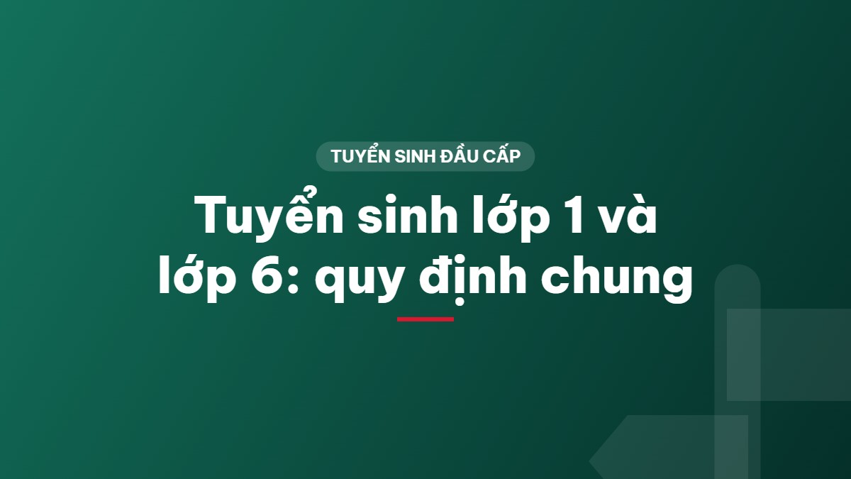 Tuyển sinh lớp 1 và lớp 6: quy định chung