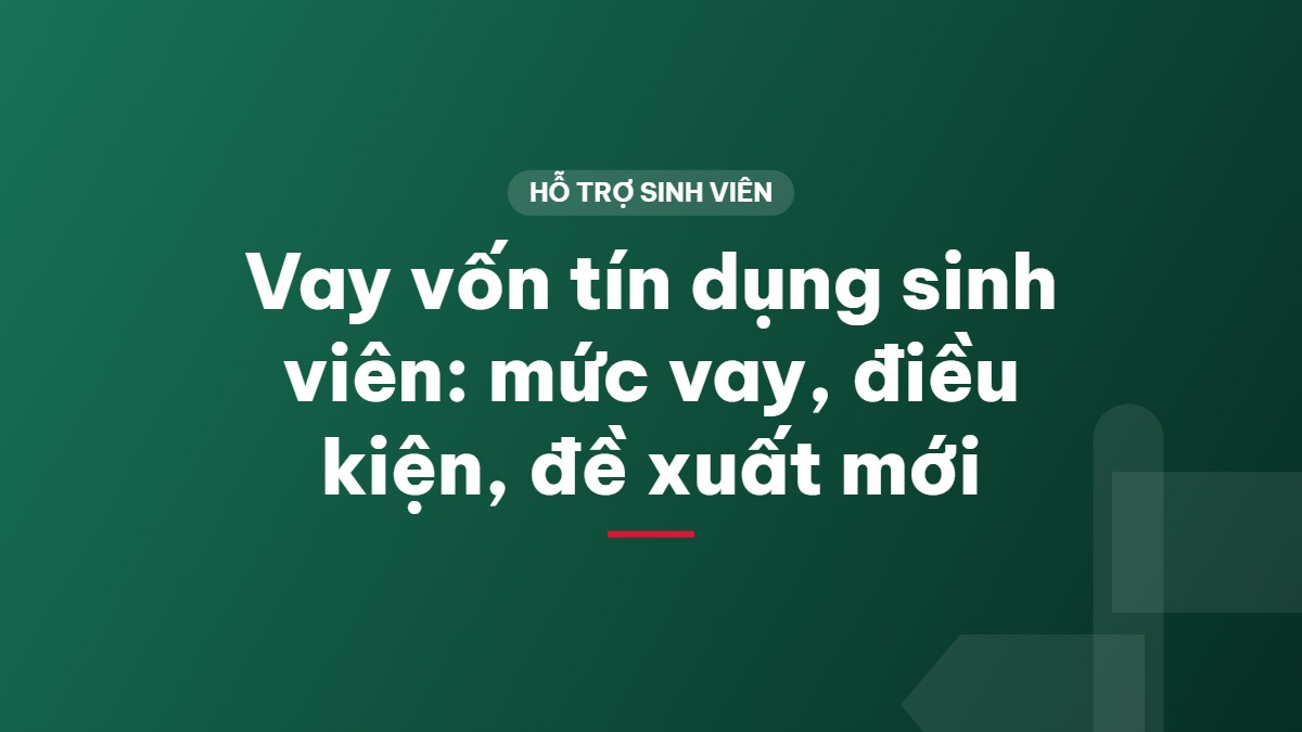 Vay vốn tín dụng sinh viên: mức vay, điều kiện, đề xuất mới