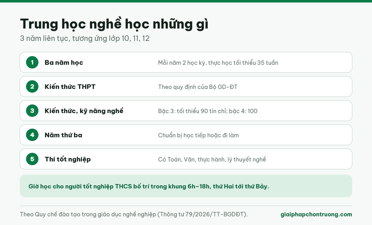 Trung học nghề học những gì