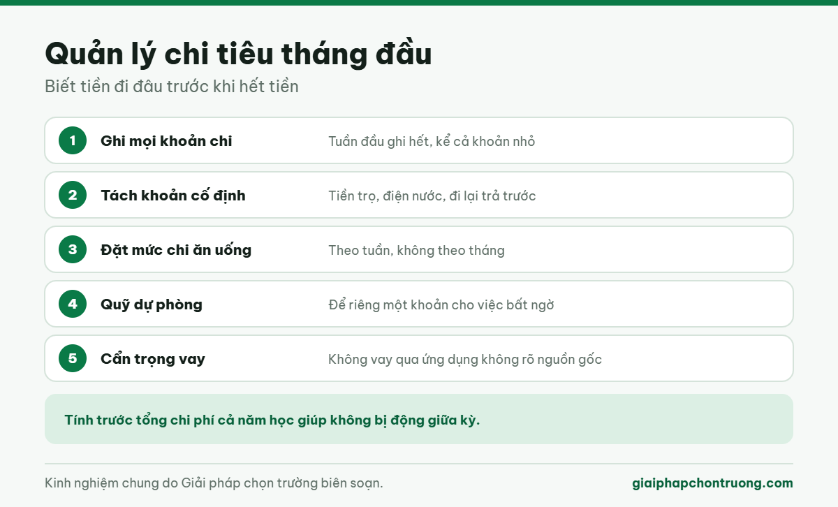 Quản lý chi tiêu tháng đầu