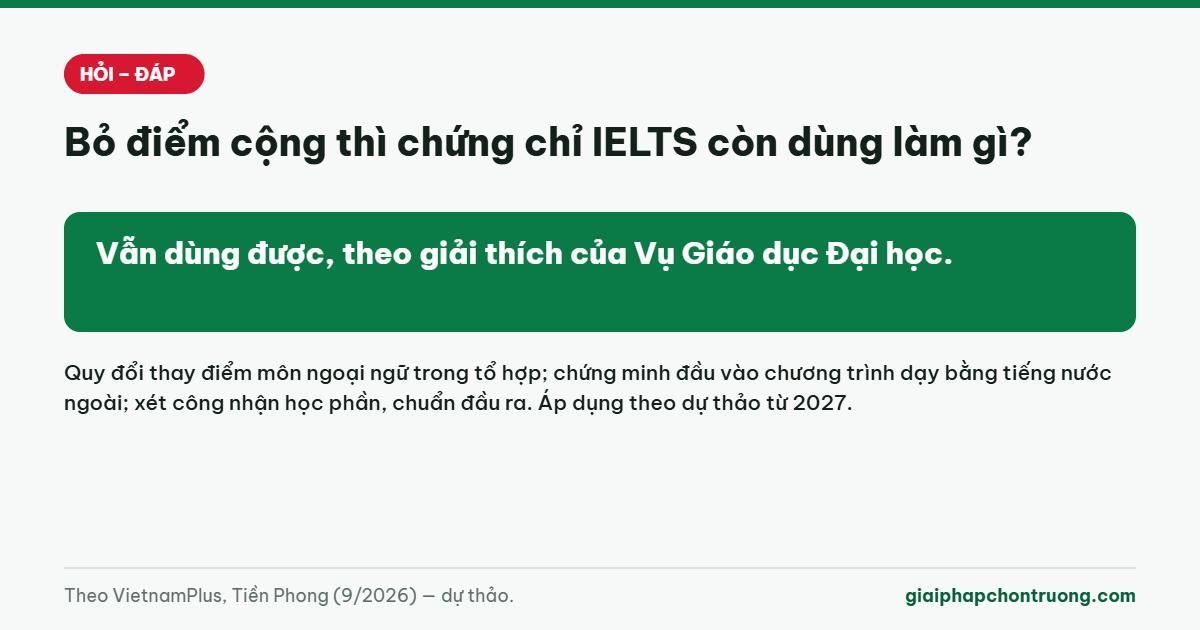 Bỏ điểm cộng thì chứng chỉ IELTS còn dùng làm gì?